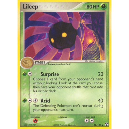 Lileep 52/108 EX Power Keepers Common Pokemon Card NEAR MINT TCG