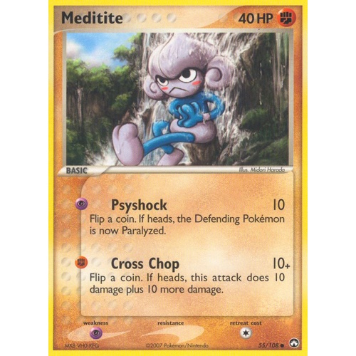 Meditite 55/108 EX Power Keepers Common Pokemon Card NEAR MINT TCG