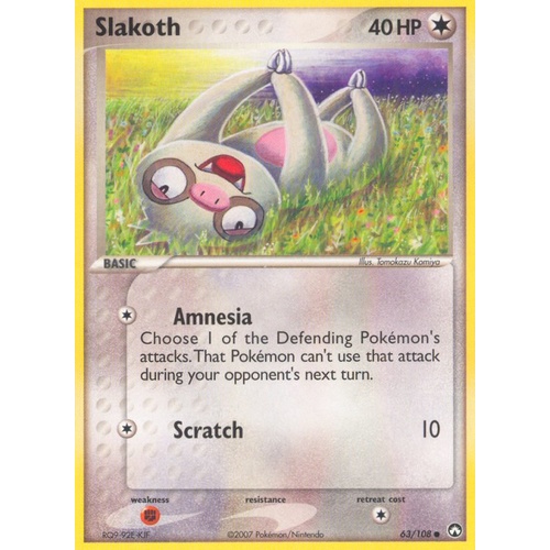 Slakoth 63/108 EX Power Keepers Common Pokemon Card NEAR MINT TCG
