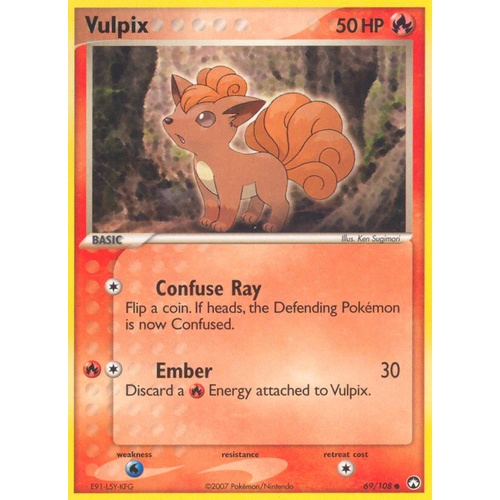 Vulpix 69/108 EX Power Keepers Common Pokemon Card NEAR MINT TCG