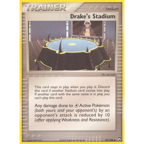 Drake's Stadium 72/108 EX Power Keepers Uncommon Trainer Pokemon Card NEAR MINT TCG