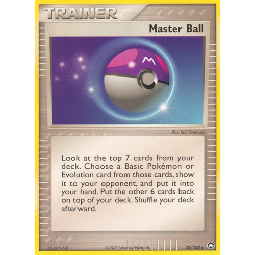 Master Ball 78/108 EX Power Keepers Uncommon Trainer Pokemon Card NEAR MINT TCG