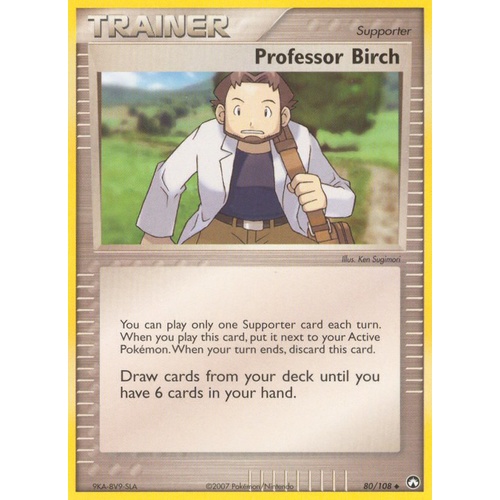 Professor Birch 80/108 EX Power Keepers Uncommon Trainer Pokemon Card NEAR MINT TCG
