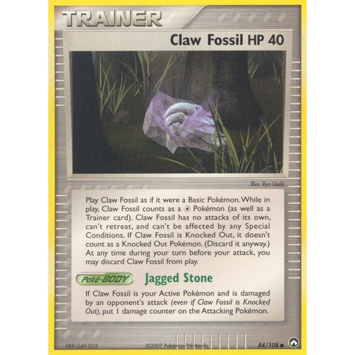 Claw Fossil 84/108 EX Power Keepers Common Trainer Pokemon Card NEAR MINT TCG