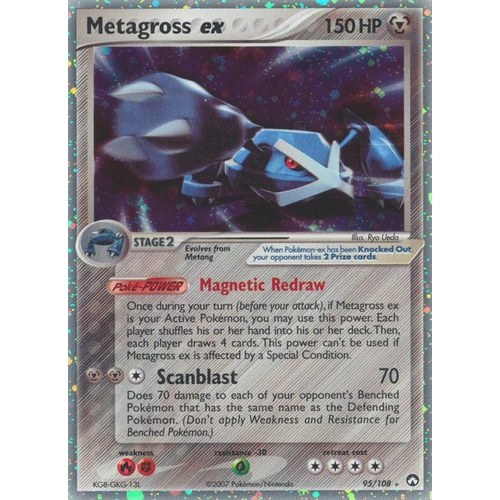 MODERATELY PLAYED Metagross ex 95/108 EX Power Keepers Holo Ultra Rare Pokemon Card TCG