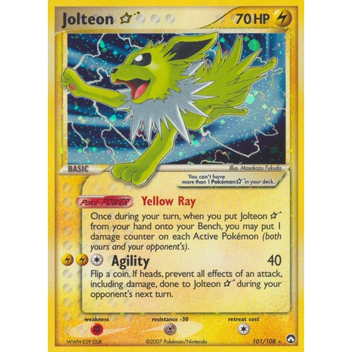 Jolteon Gold Star 101/108 EX Power Keepers Holo Ultra Rare Pokemon Card NEAR MINT TCG