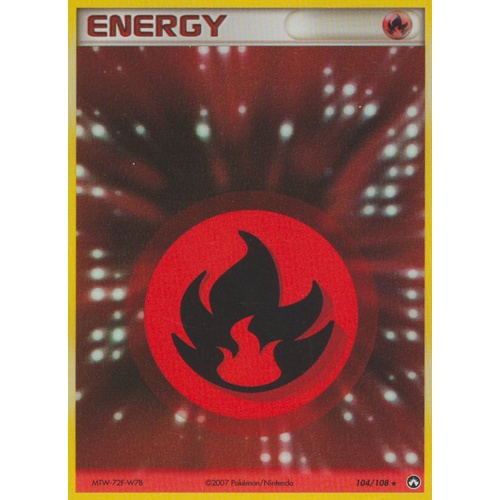 Fire Energy 104/108 EX Power Keepers Holo Rare Pokemon Card NEAR MINT TCG