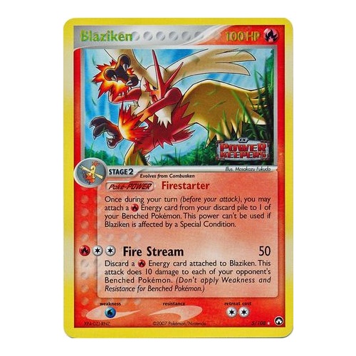 Blaziken 5/108 EX Power Keepers Reverse Holo Rare Pokemon Card NEAR MINT TCG