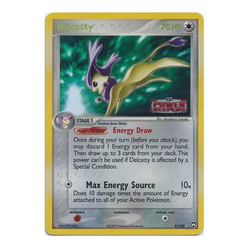 Delcatty 8/108 EX Power Keepers Reverse Holo Rare Pokemon Card NEAR MINT TCG