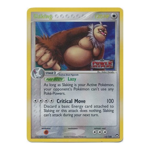 Slaking 13/108 EX Power Keepers Reverse Holo Rare Pokemon Card NEAR MINT TCG