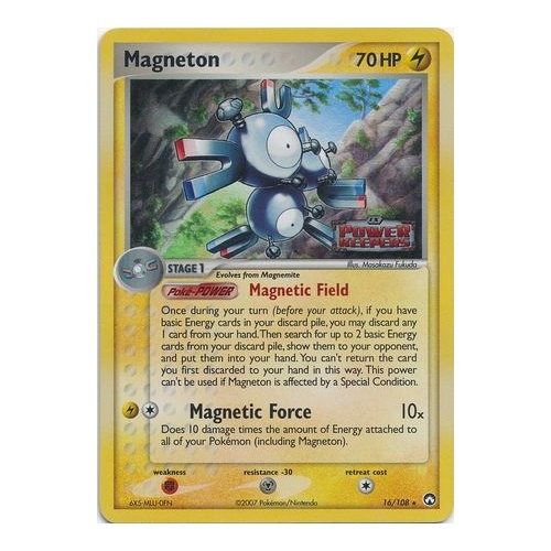 Magneton 16/108 EX Power Keepers Reverse Holo Rare Pokemon Card NEAR MINT TCG
