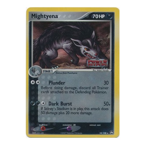 Mightyena 18/108 EX Power Keepers Reverse Holo Rare Pokemon Card NEAR MINT TCG