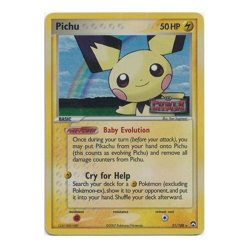 Pichu 21/108 EX Power Keepers Reverse Holo Rare Pokemon Card NEAR MINT TCG