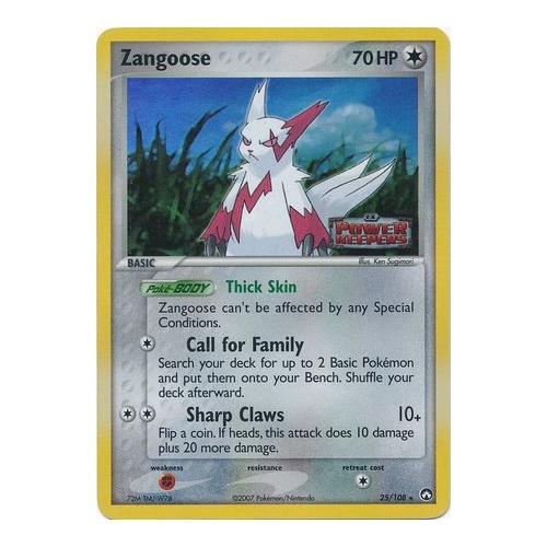 Zangoose 25/108 EX Power Keepers Reverse Holo Rare Pokemon Card NEAR MINT TCG