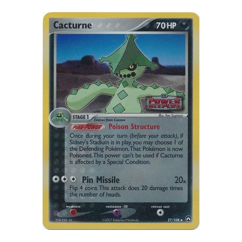 Cacturne 27/108 EX Power Keepers Reverse Holo Uncommon Pokemon Card NEAR MINT TCG