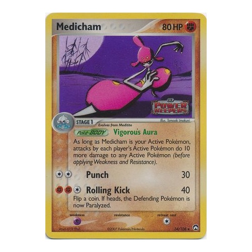 Medicham 34/108 EX Power Keepers Reverse Holo Uncommon Pokemon Card NEAR MINT TCG