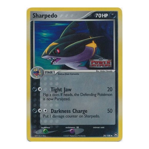 Sharpedo 38/108 EX Power Keepers Reverse Holo Uncommon Pokemon Card NEAR MINT TCG