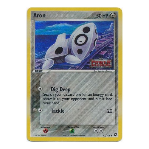 Aron 42/108 EX Power Keepers Reverse Holo Common Pokemon Card NEAR MINT TCG