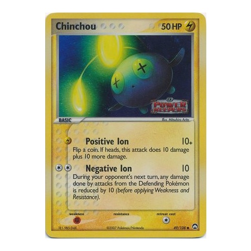Chinchou 49/108 EX Power Keepers Reverse Holo Common Pokemon Card NEAR MINT TCG