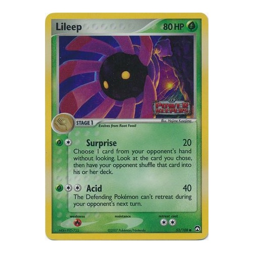 Lileep 52/108 EX Power Keepers Reverse Holo Common Pokemon Card NEAR MINT TCG