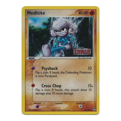 Meditite 55/108 EX Power Keepers Reverse Holo Common Pokemon Card NEAR MINT TCG