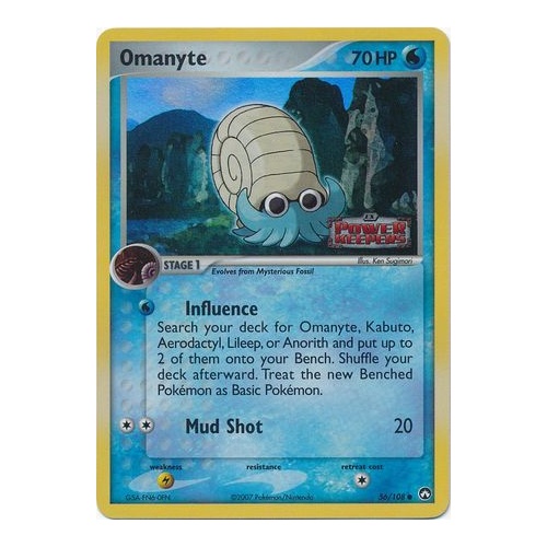 Omanyte 56/108 EX Power Keepers Reverse Holo Common Pokemon Card NEAR MINT TCG