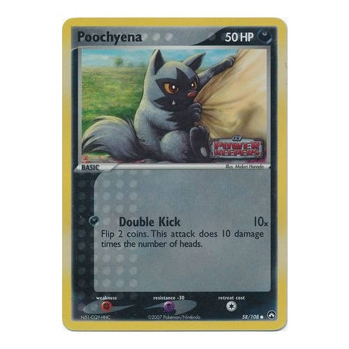 Poochyena 58/108 EX Power Keepers Reverse Holo Common Pokemon Card NEAR MINT TCG