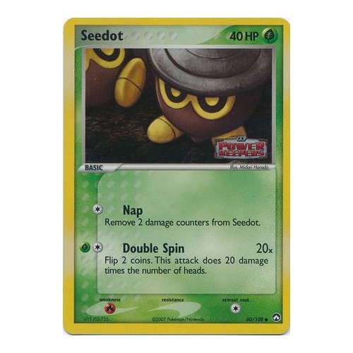 Seedot 60/108 EX Power Keepers Reverse Holo Common Pokemon Card NEAR MINT TCG