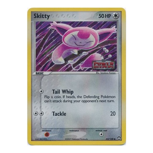 Skitty 62/108 EX Power Keepers Reverse Holo Common Pokemon Card NEAR MINT TCG