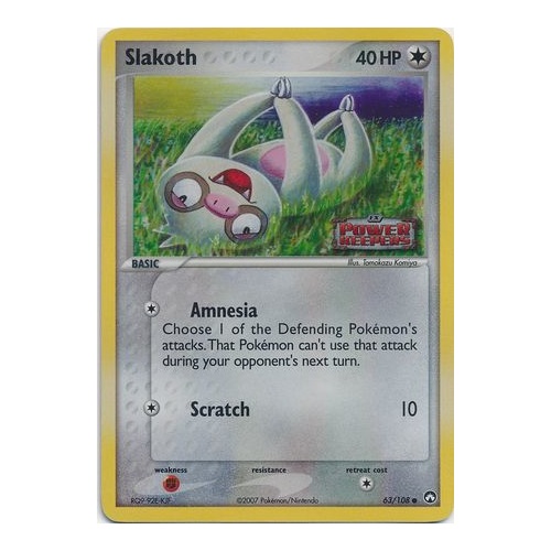 Slakoth 63/108 EX Power Keepers Reverse Holo Common Pokemon Card NEAR MINT TCG