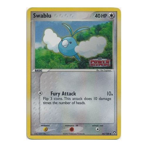 Swablu 66/108 EX Power Keepers Reverse Holo Common Pokemon Card NEAR MINT TCG