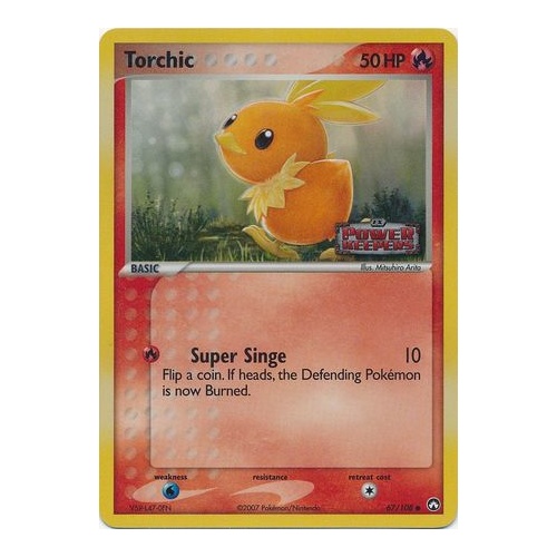 Torchic 67/108 EX Power Keepers Reverse Holo Common Pokemon Card NEAR MINT TCG