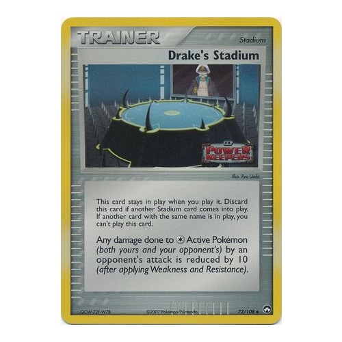 Drake's Stadium 72/108 EX Power Keepers Reverse Holo Uncommon Trainer Pokemon Card NEAR MINT TCG