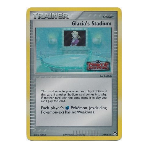 Glacia's Stadium 76/108 EX Power Keepers Reverse Holo Uncommon Trainer Pokemon Card NEAR MINT TCG