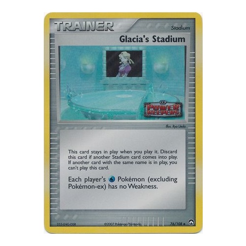 Glacia's Stadium 76/108 EX Power Keepers Reverse Holo Uncommon Trainer Pokemon Card NEAR MINT TCG