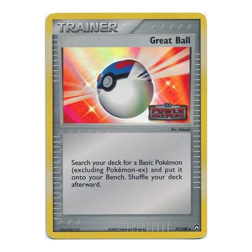 Great Ball 77/108 EX Power Keepers Reverse Holo Uncommon Trainer Pokemon Card NEAR MINT TCG