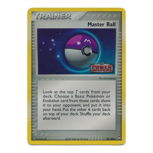 Master Ball 78/108 EX Power Keepers Reverse Holo Uncommon Trainer Pokemon Card NEAR MINT TCG