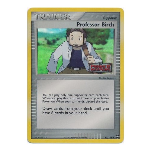 Professor Birch 80/108 EX Power Keepers Reverse Holo Uncommon Trainer Pokemon Card NEAR MINT TCG