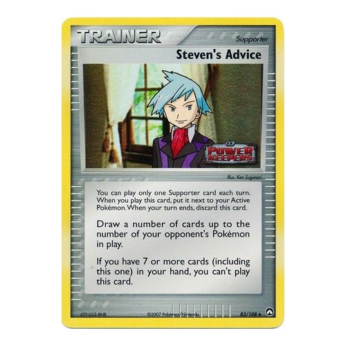 Steven's Advice 83/108 EX Power Keepers Reverse Holo Uncommon Trainer Pokemon Card NEAR MINT TCG