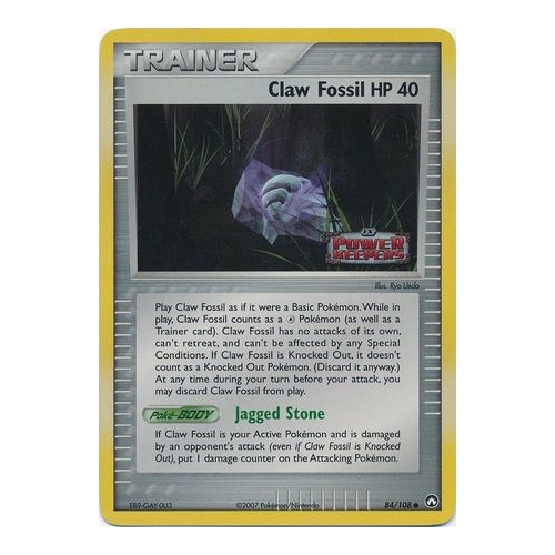 Claw Fossil 84/108 EX Power Keepers Reverse Holo Common Trainer Pokemon Card NEAR MINT TCG