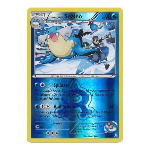 Team Aqua's Sealeo 4/34 XY Double Crisis Reverse Holo Common Pokemon Card NEAR MINT TCG