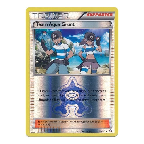 Team Aqua Grunt 26/34 XY Double Crisis Reverse Holo Uncommon Trainer Pokemon Card NEAR MINT TCG