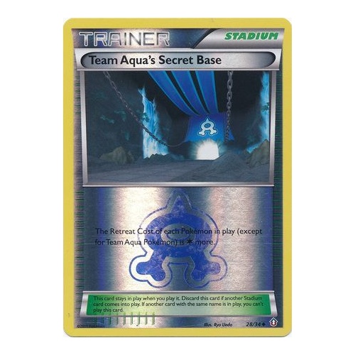 Team Aqua's Secret Base 28/34 XY Double Crisis Reverse Holo Uncommon Trainer Pokemon Card NEAR MINT TCG