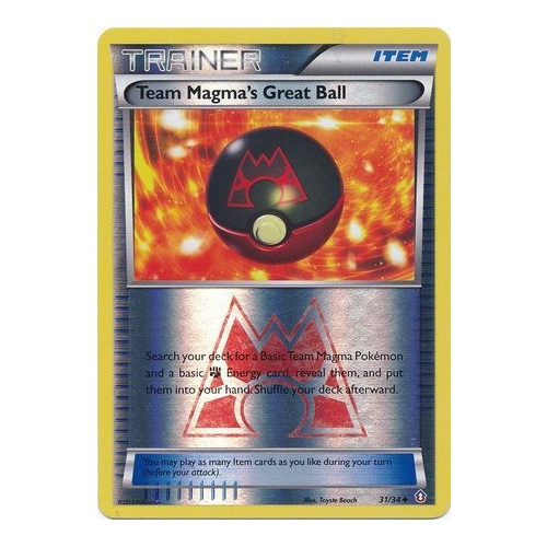 Team Magma's Great Ball 31/34 XY Double Crisis Reverse Holo Uncommon Trainer Pokemon Card NEAR MINT TCG