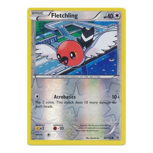 Rev Holo MINT XY Roaring Skies Pokemon FLETCHLING 82//108