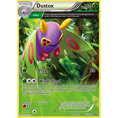 Dustox 8/108 XY Roaring Skies Rare Pokemon Card NEAR MINT TCG