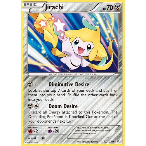 Jirachi 42/108 XY Roaring Skies Holo Rare Pokemon Card NEAR MINT TCG