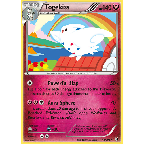 Togekiss 45/108 XY Roaring Skies Rare Pokemon Card NEAR MINT TCG