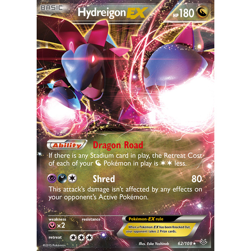 Hydreigon EX 62/108 XY Roaring Skies Holo Ultra Rare Pokemon Card NEAR MINT TCG