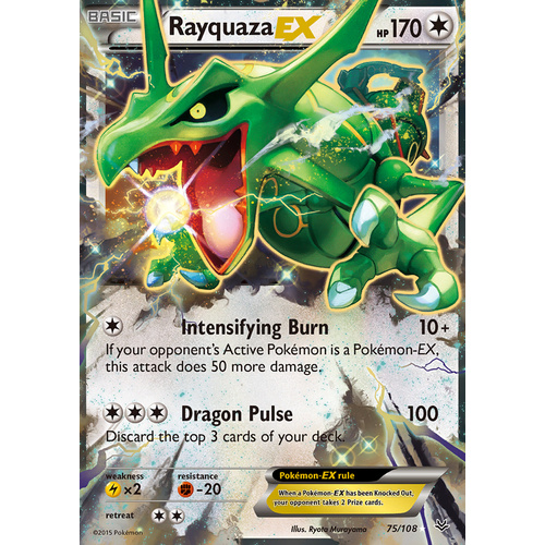 Rayquaza EX 75/108 XY Roaring Skies Holo Ultra Rare Pokemon Card NEAR MINT TCG